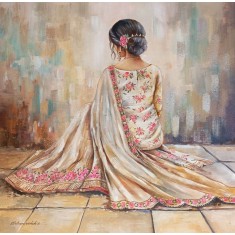 Sabeen Rashid, 24 x 24 Inches, Acrylic on Canvas, Figurative Painting, AC-SBRS-029 Sabeen Rashid, 24 x 24 Inches, Acrylic on Canvas, Figurative Painting, AC-SBRS-029